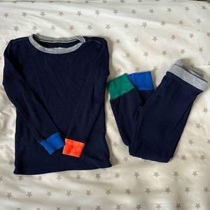 Crewcuts Navy Pajama Set with Colorful Cuffs